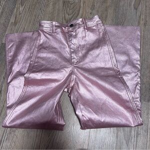 Metallic Pink Women's Pants